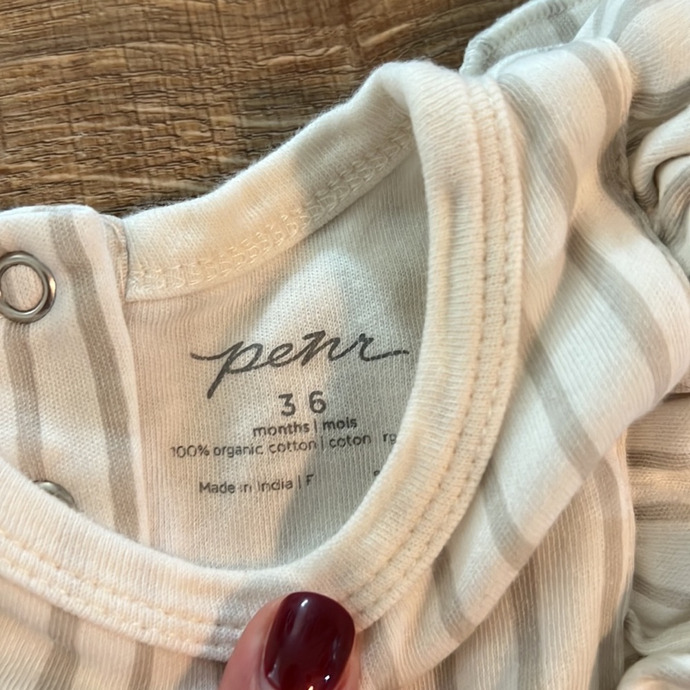 Pehr Ruffle Romper Stripes Away 3-6 - Picture 3 of 3